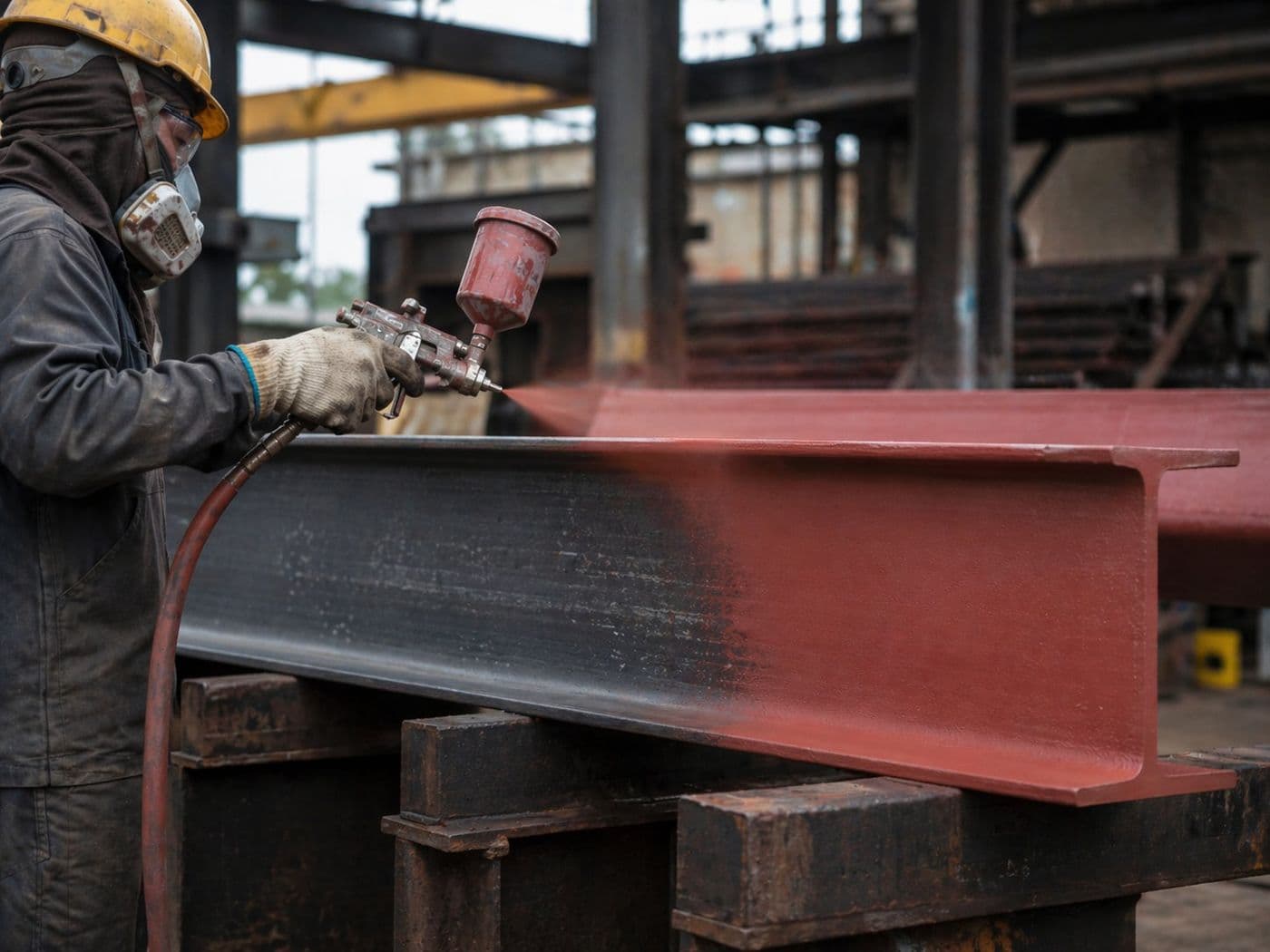 Red oxide primer on steel